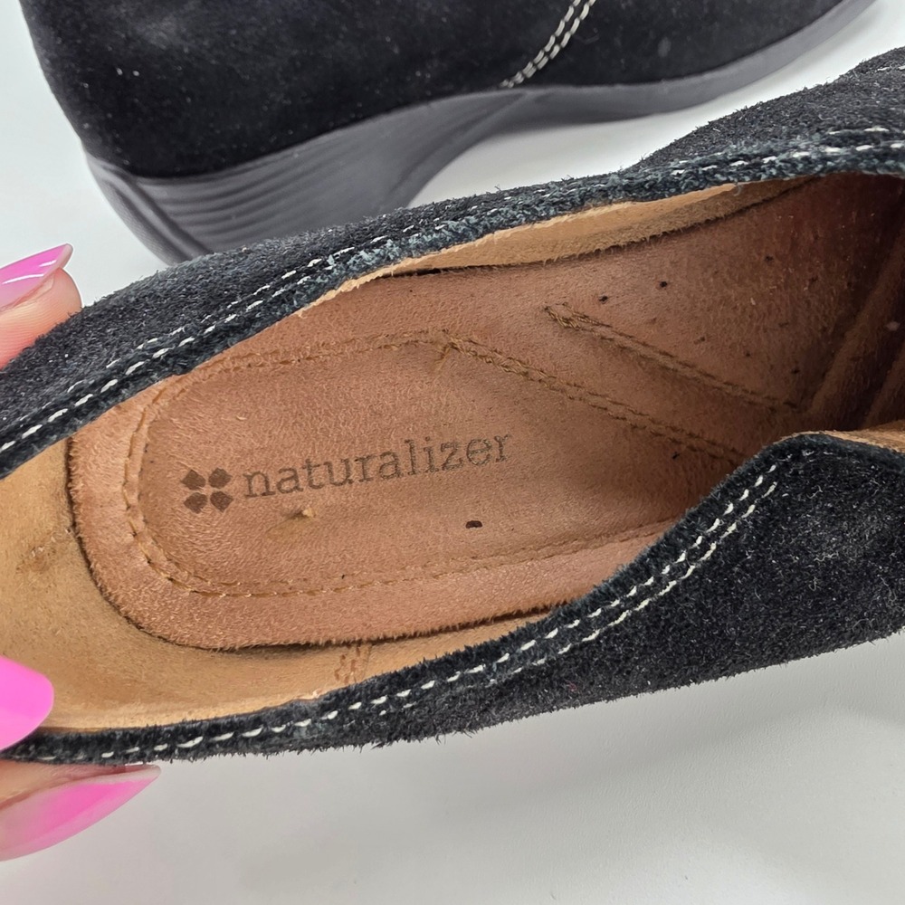 Naturalizer Armon 3 Loafers Black Nubuck Leather Wedge Slip On Shoes 7 M Comfort - Picture 8 of 10